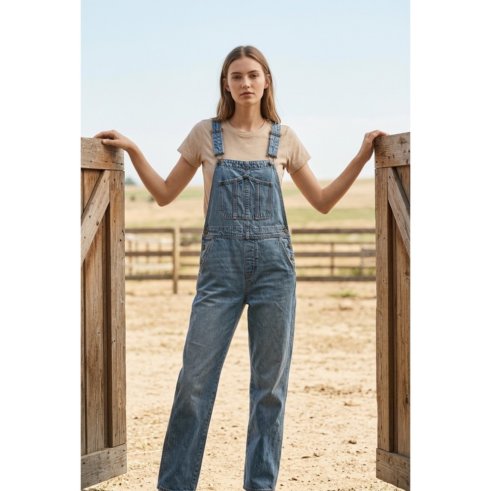 Old Navy Women's Denim Overalls Blue Western Cowgirl Fall Country Rodeo Festival
